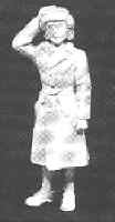 Standing girl wearing weathercoat