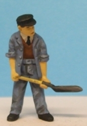 Omen - Steam loco fireman holding shovel level