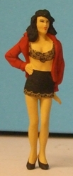 Omen - Girl in mini-skirt, loose jacket and bra-top, wearing sunglasses
