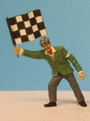 Omen - Race marshall waving a chequered flag 