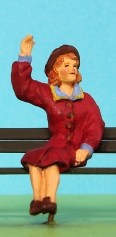 Omen - Seated lady, waving 