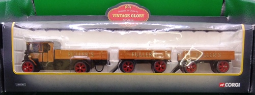 Corgi 20205: 1:50-scale Foden Dropside Lorry & 2 Trailers - FULLERS