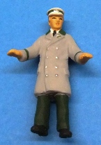 Omen - Tram Driver wearing WW1 greatcoat - grey