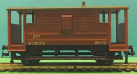 Wrenn W4311X Brake Van BR (M) on Hornby Dublo chassis.